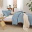 ROSGONIA Dusty Blue Twin/Twin XL Tröster-Set für Jungen und Mädchen, 1 Blaue Bettdecke und 1 Kissenbezug, leichte Kinder-Bettdecke, Ganzjahres-Schlafsaal-Bettwäsche