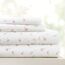 Linen Market 4-teiliges Bettlaken-Set, Gemustert, Kingsize, weiches Blumenrosa
