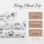 Linen Market 4-teiliges Bettwäsche-Set für King-Size-Betten (hellblaues Blumenmuster) – Schlafen Sie Besser als je zuvor mit diesen ultraweichen und kühlenden Bettlaken für Ihr Kingsize-Bett, Tiefe
