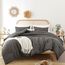 ROSGONIA Übergroße Bettdecke für King-Size-Bett, Anthrazit, 3-teilig (1 graue Bettdecke und 2 Kissenbezüge), weich, leicht, übergroße King-Size-Bettdecken-Sets