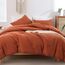 ROSGONIA Terrakotta-Bettwäsche-Set, King-Size-Bett, 3-teilig (1 Bettdecke und 2 Kissenbezüge), einfache rostfreie Farbe, weiche warme Mikrofaser, für alle Jahreszeiten