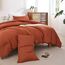 ROSGONIA Terrakotta-Bettwäsche-Set, King-Size-Bett, 3-teilig (1 Bettdecke und 2 Kissenbezüge), einfache rostfreie Farbe, weiche warme Mikrofaser, für alle Jahreszeiten