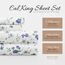 4-teiliges California-King-Bettwäsche-Set (hellblaues Blumenmuster) – Schlafen Sie besser als je zuvor mit diesen ultraweichen und kühlenden Bettlaken für Ihr Cal King Size Bett – tiefe Tasche für