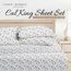 4-teiliges California-King-Bettwäsche-Set (hellblaues Blumenmuster) – Schlafen Sie besser als je zuvor mit diesen ultraweichen und kühlenden Bettlaken für Ihr Cal King Size Bett – tiefe Tasche für