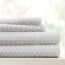 Linen Market Doppelt gebürstete, gemusterte Mikrofaser, Kingsize-Bettlaken-Set, 4-teilig, Oeko-Tex-Zertifiziert, ultraweich und knitterfrei, 40,6 cm Tiefe Spannbettlaken, pflegeleicht, Kingsize,