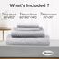 Comfort Spaces Bettlaken-Set aus 100% Baumwolle, atmungsaktiv, leicht Moderne, gemütliche Bettwäsche für alle Jahreszeiten, passender Kissenbezug, Diamond Grey, Queen, 4