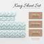 Linen Market 4-teiliges Bettlaken-Set, Gemustert, Kingsize-Bett, Chevron, Hellblau