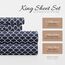 Linen Market 4-teiliges Bettlaken-Set, Gemustert, Kingsize, Jakobsmuschel Marineblau