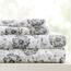 Linen Market 4-teiliges Bettlaken-Set, Gemustert, voll, Make A Wish Grau