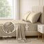 Satin Sheets California King [4-teilig, Champagner Gold] Hotel-Luxus-Bettwäsche-Set, seidig, weiche Mikrofaser, knitterfrei, farbecht, schmutzabweisend, tiefes Spannbetttuch, Bettlaken, Kissenbezüge