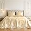 Satin Sheets Queen [4-teilig, Elfenbein], luxuriöses seidiges Hotel-Bettwäsche-Set, extra weiches 1800 Mikrofaser, knitterfrei, farbecht, schmutzabweisend, tiefes Spannbetttuch, Bettlaken