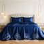 Satin Sheets Queen [4-teilig, Marineblau] Hotel Luxus Seidige Bettlaken – Extra weiche 1800 Mikrofaser Bettlaken-Set, schmutzabweisend – Spannbettlaken mit tiefen Taschen, Bettlaken und Kissenbezügen