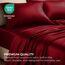 Satin Sheets California King [4-teilig, Burgunderrot] Luxuriöses seidiges Bettlaken-Set, extra weiches 1800 Mikrofaser, knitterfrei, farbecht, schmutzabweisend, tiefes Spannbetttuch, Bettlaken