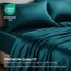 Satin Sheets King [4-teilig, blaugrün] Hotel-Luxus-Bettwäsche-Set, seidig, extra weiches 1800 Mikrofaser, knitterfrei, farbecht, schmutzabweisend, tiefes Spannbetttuch, Bettlaken, Kissenbezüge
