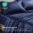 Satin Sheets Queen [4-teilig, Mitternachtsblau] Hotel-Luxus-Bettwäsche-Set, seidig, extra weiches 1800 Mikrofaser, knitterfrei, farbecht, schmutzabweisend, tiefes Spannbetttuch, Bettlaken