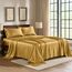 Satin-Set, Queen [4-teilig, Gold] Hotel-Luxus-Bettwäsche-Set, seidig, extra weich, 1800 Mikrofaser, knitterfrei, farbecht, schmutzabweisend, tiefes Spannbetttuch, Bettlaken, Kissenbezüge