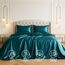 Satin Sheets King [4-teilig, blaugrün] Hotel-Luxus-Bettwäsche-Set, seidig, extra weiches 1800 Mikrofaser, knitterfrei, farbecht, schmutzabweisend, tiefes Spannbetttuch, Bettlaken, Kissenbezüge