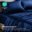Satin Sheets California King [4-teilig, Marineblau] Luxuriöses seidiges Bettlaken-Set, extra weiches 1800 Mikrofaser, knitterfrei, farbecht, schmutzabweisend, tiefes Spannbetttuch, Bettlaken