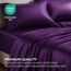 Pure Bedding Satin-Spannbettlaken, Doppelbett, 3-teilig, violett, luxuriös, schmutzabweisend – Spannbettlaken mit tiefen Taschen, Bettlaken und Kissenbezügen
