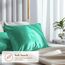 Pure Bedding Satin-Kissenbezüge, 2er-Pack, King-Size, 50,8 x 101,6 cm, Türkis, seidige Kissenbezüge für Haar und Haut, Satin-Kissenbezüge mit Hotelverschluss, extra weiche Premium-Mikrofaser