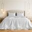 Satin Sheets California King [4-teilig, Weiß] Luxuriöses seidiges Bettlaken-Set, extra weiches 1800 Mikrofaser, knitterfrei, farbecht, schmutzabweisend – tiefes Spannbetttuch, Bettlaken, Kissenbezüge