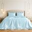 Satin Sheets King [4-teilig, SkyBlue] Luxuriöses seidiges Hotel-Bettwäsche-Set, extra weiches 1800 Mikrofaser, knitterfrei, farbecht, schmutzabweisend, tiefes Spannbetttuch, Bettlaken, Kissenbezüge