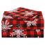 JSD Buffalo-Plaid-Schneeflocken-Bettwäsche-Set, Queen-Size, 4-teilig, Weihnachts- und Winter-Mikrofaserbettwäsche, extra tiefe Taschen, Rot