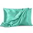 Pure Bedding Satin-Kissenbezüge, 2er-Pack, King-Size, 50,8 x 101,6 cm, Türkis, seidige Kissenbezüge für Haar und Haut, Satin-Kissenbezüge mit Hotelverschluss, extra weiche Premium-Mikrofaser