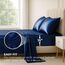 Satin Sheets California King [4-teilig, Marineblau] Luxuriöses seidiges Bettlaken-Set, extra weiches 1800 Mikrofaser, knitterfrei, farbecht, schmutzabweisend, tiefes Spannbetttuch, Bettlaken