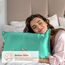 Pure Bedding Satin-Kissenbezüge, 2er-Pack, King-Size, 50,8 x 101,6 cm, Türkis, seidige Kissenbezüge für Haar und Haut, Satin-Kissenbezüge mit Hotelverschluss, extra weiche Premium-Mikrofaser