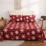JSD Buffalo-Plaid-Schneeflocken-Bettwäsche-Set, Queen-Size, 4-teilig, Weihnachts- und Winter-Mikrofaserbettwäsche, extra tiefe Taschen, Rot