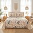 JSD Komfor 4-teiliges Bettlaken-Set, Queen-Size-Blumenblätter, Hotel, Luxus-Bettwäsche – 1 Bettlaken, 1 Spannbetttuch, 2 Kissenbezüge, doppelt gebürstete Mikrofaser, hypoallergen, tiefes