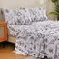 JSD Boho-Bettwäsche-Set, Queen-Size-Größe, 4-teilig, graue Kräuter, Farne, Bedruckt, Mikrofaser, Tiefe Taschen