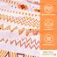 JSD Boho-bedrucktes Mikrofaser-Bettlaken-Set, Bettwäsche, Queen-Size-Größe, 4-teilig, orange, geometrisch, weiche Bettlaken und Kissenbezüge, extra Tiefe Tasche