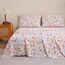 JSD Bettwäsche-Set mit Tulpenmuster, große Doppelbett-Größe (King-Size), 4-teilig, Frühlingsmotiv, Mikrofaser, Tiefe Tasche
