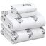 Ruvanti 100 % Baumwolle, 4-teiliges Flanell-Bettwäsche-Set mit Blumendruck, Queen-Size-Bettwäsche, tiefe Tasche, warm, superweich, atmungsaktiv, 1 Spannbetttuch, 2 Kissenbezüge.
