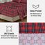 Ruvanti 4-teiliges Flanell-Bettwäsche-Set für Queen-Size-Betten, 100% Baumwolle, mit tiefen Taschen, warm, inklusive Bettlaken, Spannbetttuch und 2 Kissenbezügen (Kariertes Weihnachtsmotiv)