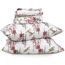 Ruvanti 100% Baumwolle, 4-teiliges Flanell-Bettlaken, volle Tasche, warm, super weich, atmungsaktiv, feuchtigkeitsableitend, volle Größe, Spannbetttuch, 2 Kissenbezüge – Jasmin-Stempel