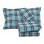 RUVANTI 100% Baumwolle, 4-teiliges Flanell-Bettlaken, Queen-Size, Tiefe Tasche, warm, super weich, atmungsaktiv, feuchtigkeitsableitend, Spannbetttuch, 2 Kissenbezüge – blaugrün kariert