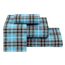 RUVANTI 100% Baumwolle, 4-teiliges Flanell-Bettlaken, Queen-Size, Tiefe Tasche, warm, super weich, atmungsaktiv, feuchtigkeitsableitend, Spannbetttuch, 2 Kissenbezüge – blaugrün kariert
