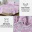 RUVANTI Flanell-Bettwäsche-Set für King-Size-Bett, 100 % Baumwolle, doppelt gebürstet, tiefe Taschen, 40,6 cm, für alle Jahreszeiten, atmungsaktiv und extra weich, warm und gemütlich, 4-teilig, Rosa