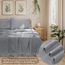 RUVANTI Bettlaken-Set, 100% Baumwolle, Flanell, Lunar Grey