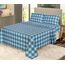 RUVANTI 100 % Baumwolle, 4-teiliges Flanell-Bettlaken für King-Size-Bett, tiefe Tasche, warm, super weich, atmungsaktiv, feuchtigkeitsableitend, Spannbetttuch, 2 Kissenbezüge – blaugrün kariert