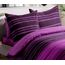 Sleepdown Wende-Bettwäsche-Set, texturiert, gestreift, pflegeleicht, weich, kuschelig, 155 x 220 cm + 2 Kissenbezüge 80 x 80 cm, Polycotton, Violett, 5056242763604