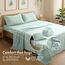 RUVANTI Bettlaken aus 100 % Baumwoll-Flanell für Doppelbett, 3-teilig, warm, weich und atmungsaktiv, tiefe Taschen, doppelt gebürstet, gemütlich, für alle Jahreszeiten, Minzgrün