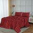 RUVANTI Bettlaken-Set aus 100 % Baumwollflanell, rot und schwarz kariert, Kingsize-Bett