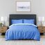 Sleepdown Bettwäsche-Set mit Kissenbezug, strukturiert, gestreift, Marineblau, Weiß, weich, pflegeleicht, gemütlich, wendbar, Bettwäsche-Set mit Kissenbezug – Einzelbett (135 x 200 cm), 5056242890034