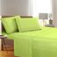 Eleganter Komfort, Fadenzahl, Falten- und farbbeständig, ägyptische Qualität, 3-teiliges Bettwäsche-Set mit Bettlaken, Spannbetttuch und 1 Kissenbezug Full neon Green