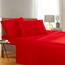 Eleganter Komfort, Fadenzahl, Falten- und farbbeständig, ägyptische Qualität, 3-teiliges Bettwäsche-Set mit Bettlaken, Spannbetttuch und 1 Kissenbezug Twin/Twin XL Exotisches Rot