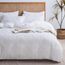 JELLYMONI Bettbezug, Queen-Size, Weiß (Bright White), 3-teiliges Boho-Bettwäsche-Set, kariert, Polyester, getuftet, Jacquard-Strick, strukturierter Bettbezug, 228,6 x 228,6 cm, rautenförmiges